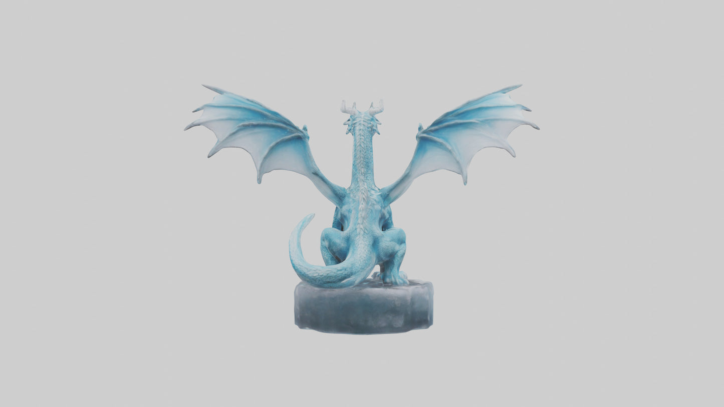Ice Dragon statue model VR / AR / low-poly