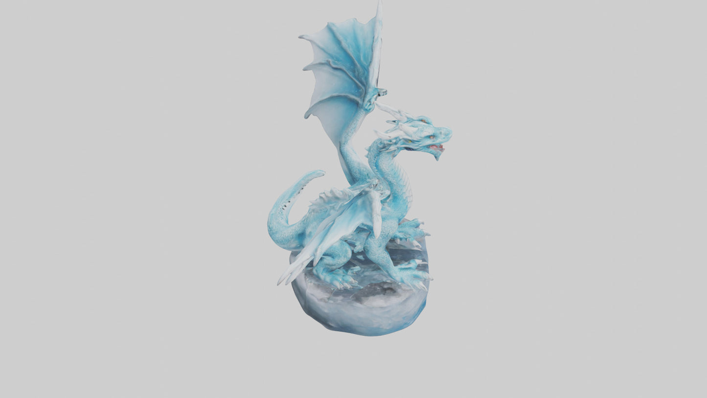 Ice Dragon statue model VR / AR / low-poly