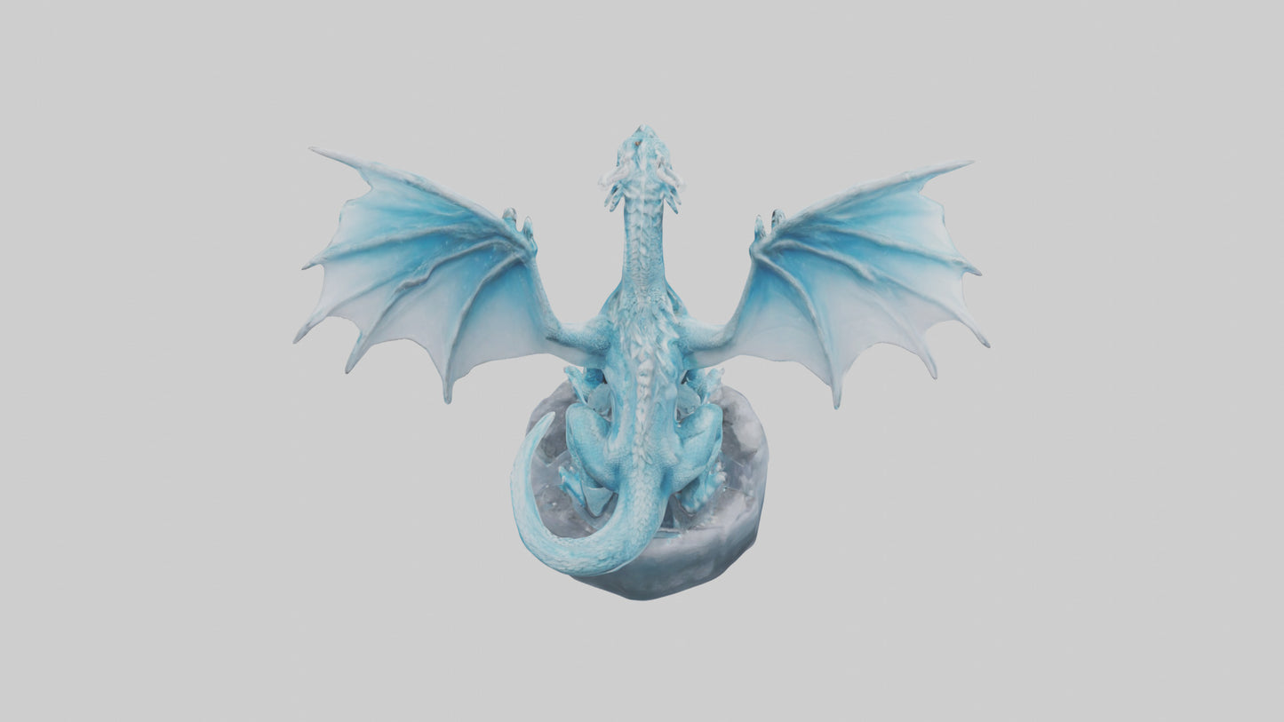 Ice Dragon statue model VR / AR / low-poly