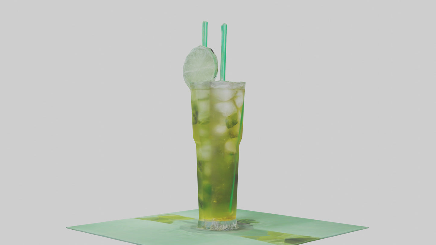 Iced green tea model VR / AR / low-poly