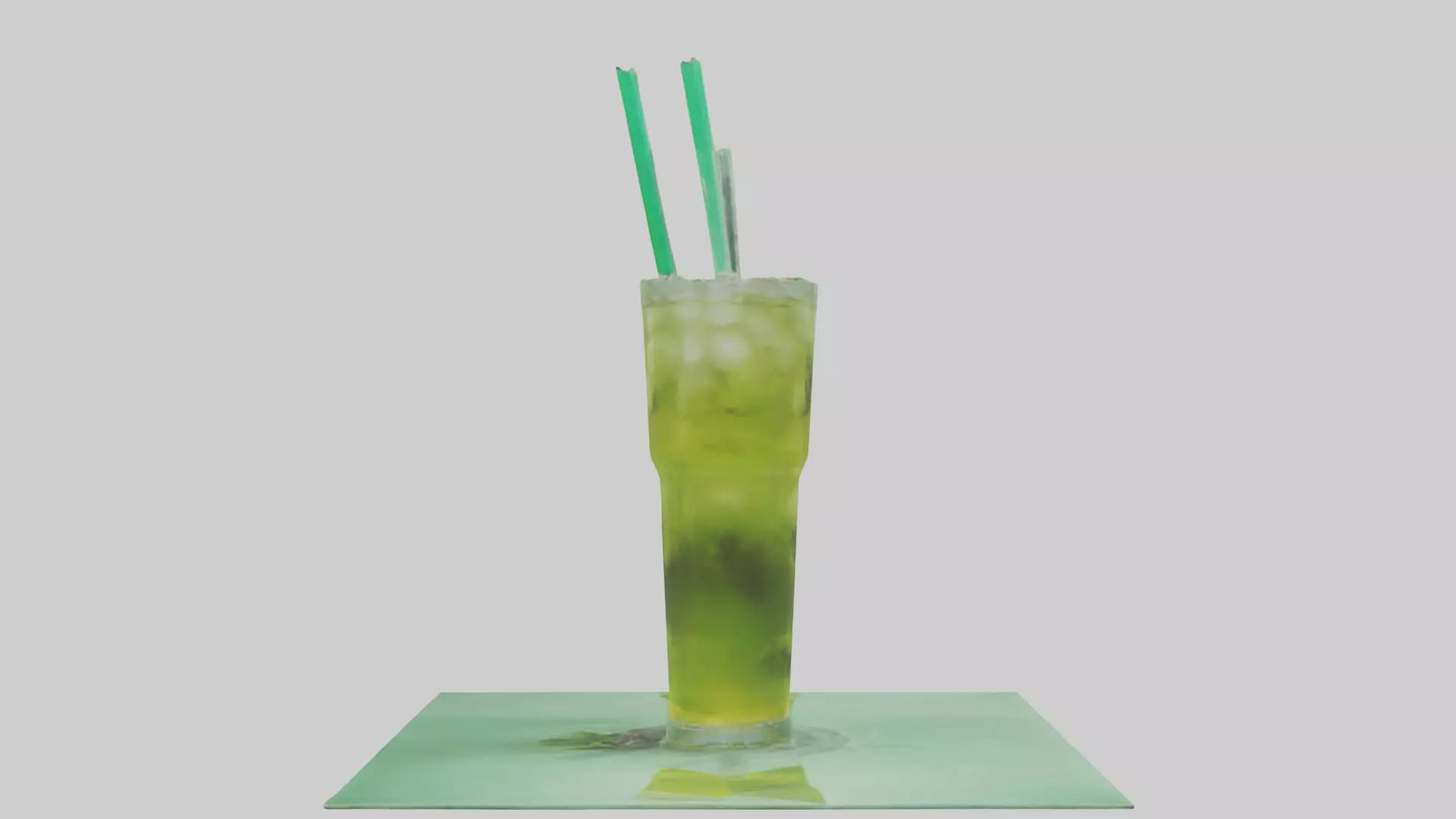 Iced green tea model VR / AR / low-poly
