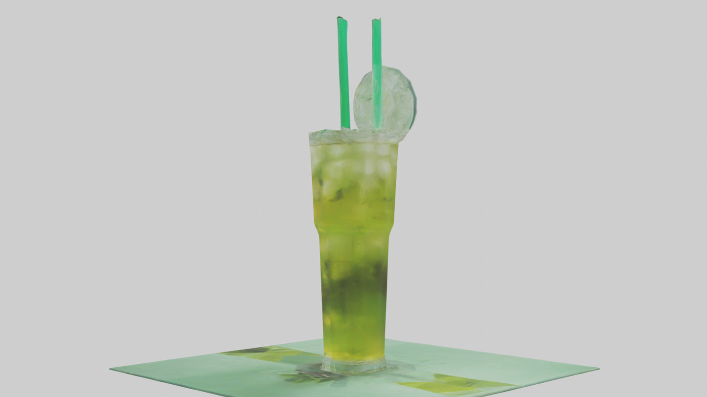 Iced green tea model VR / AR / low-poly