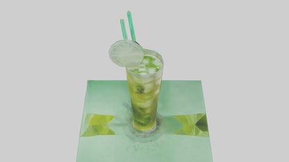 Iced green tea model VR / AR / low-poly