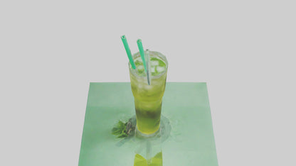 Iced green tea model VR / AR / low-poly