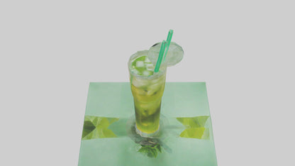 Iced green tea model VR / AR / low-poly