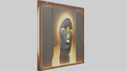 3D model Illuminated canvas art model VR / AR / low-poly