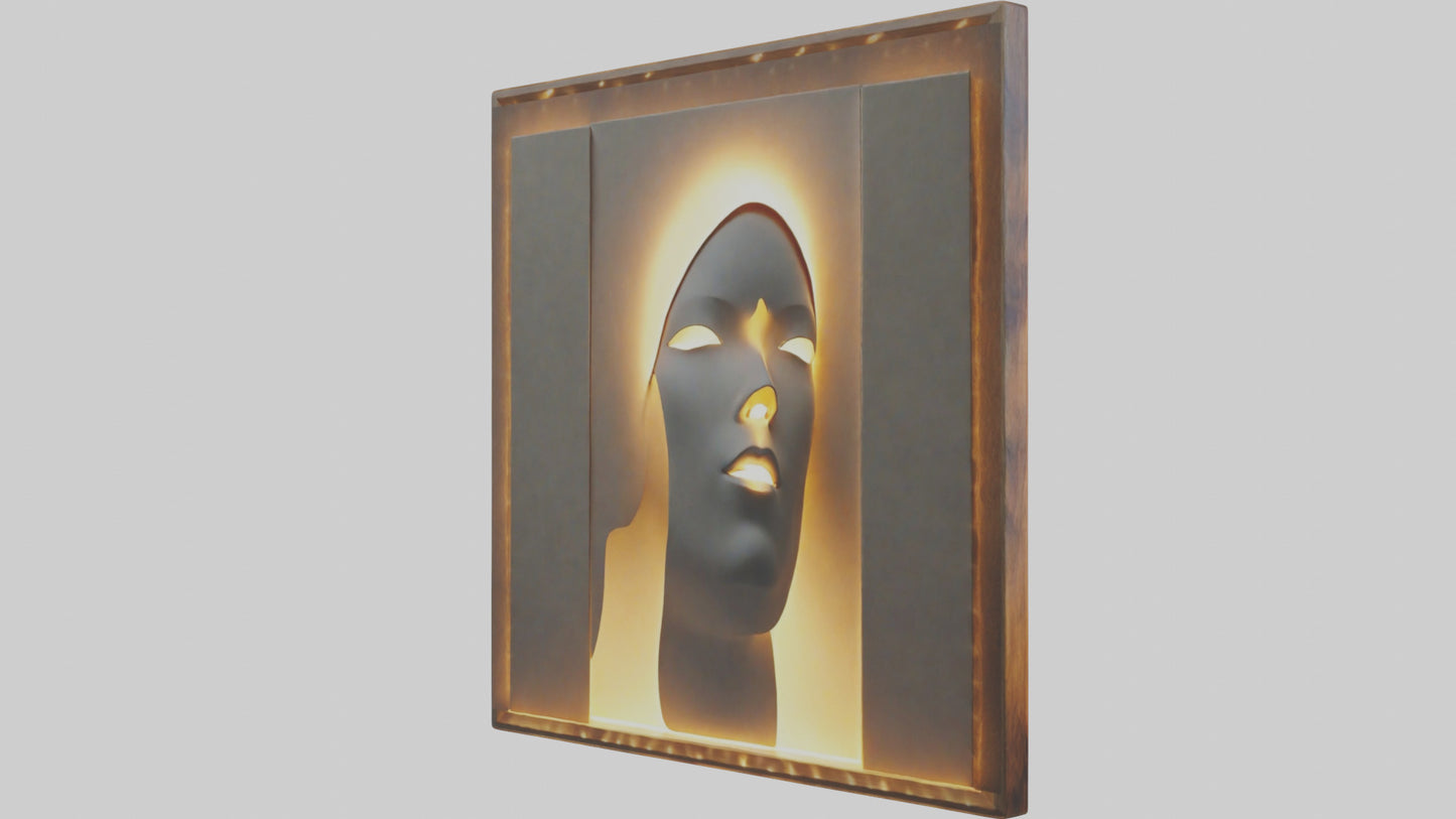 3D model Illuminated canvas art model VR / AR / low-poly