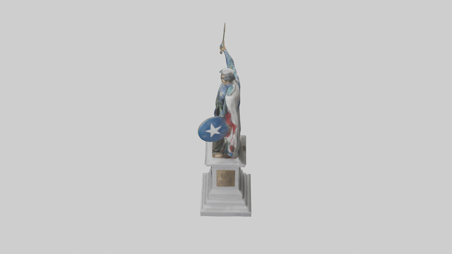 Independence Hero statue model VR / AR / low-poly