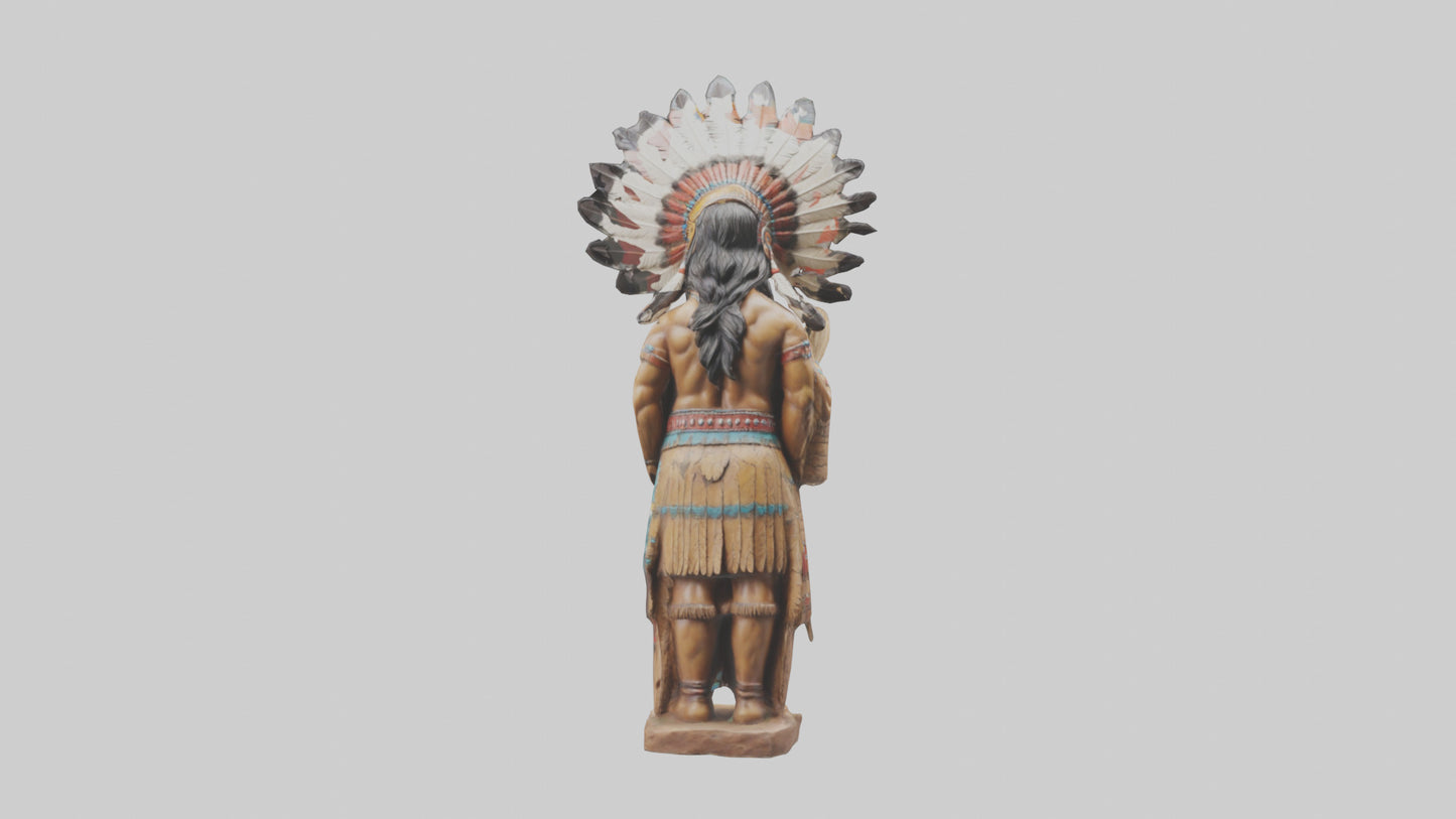 Indian Chief statue model VR / AR / low-poly