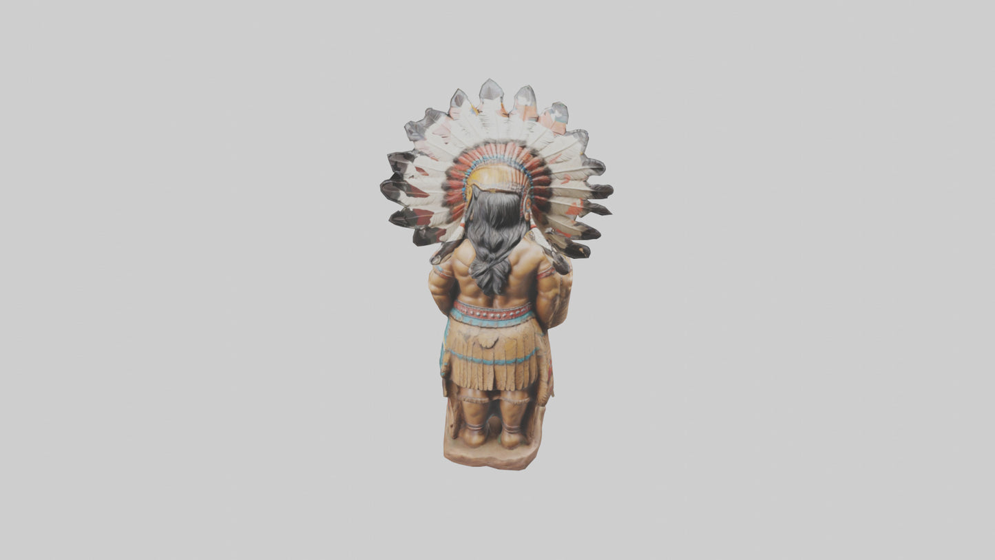 Indian Chief statue model VR / AR / low-poly