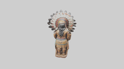 Indian Chief statue model VR / AR / low-poly