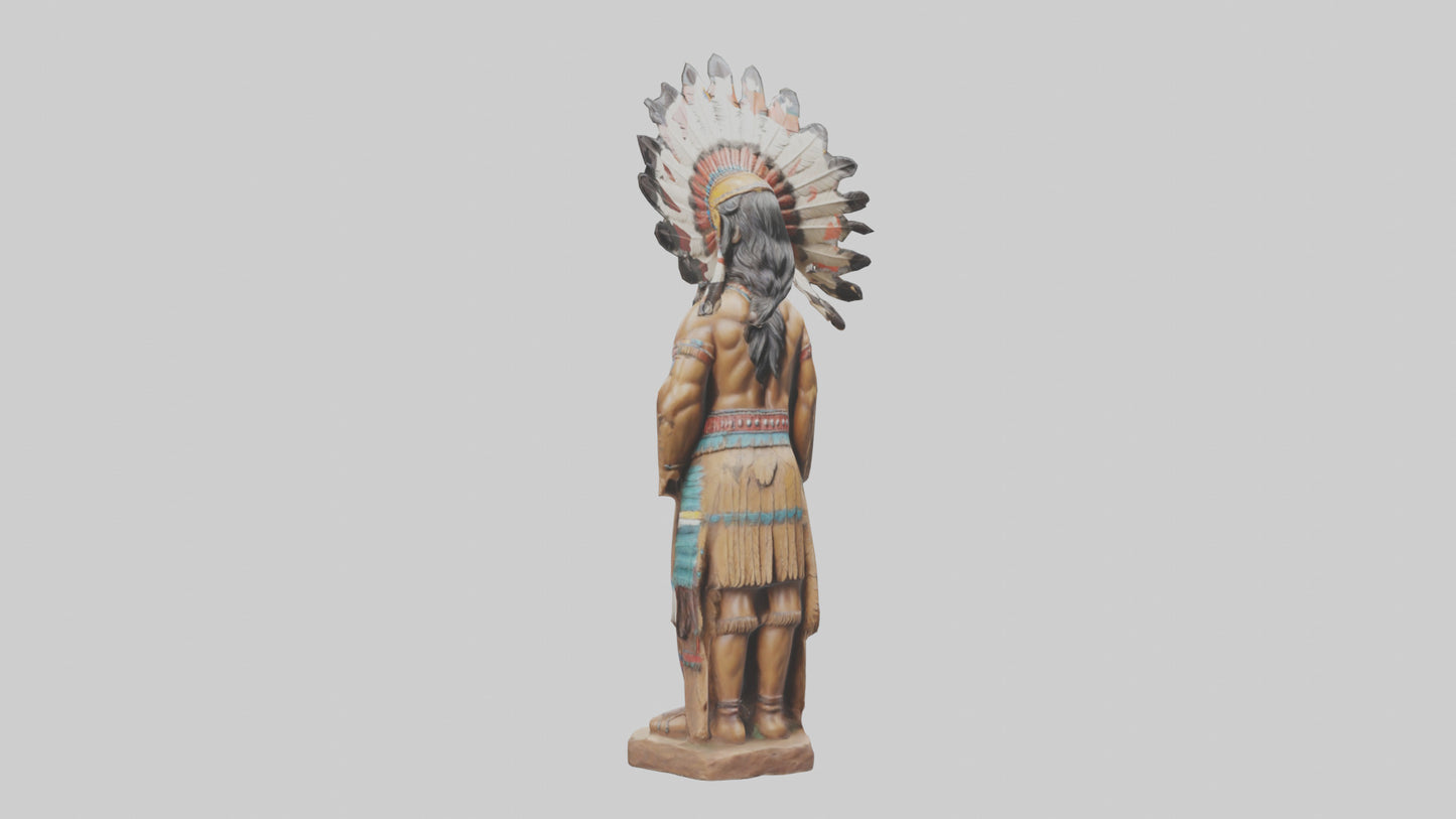 Indian Chief statue model VR / AR / low-poly