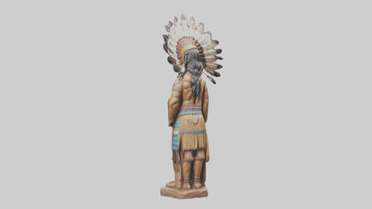 Indian Chief statue model VR / AR / low-poly
