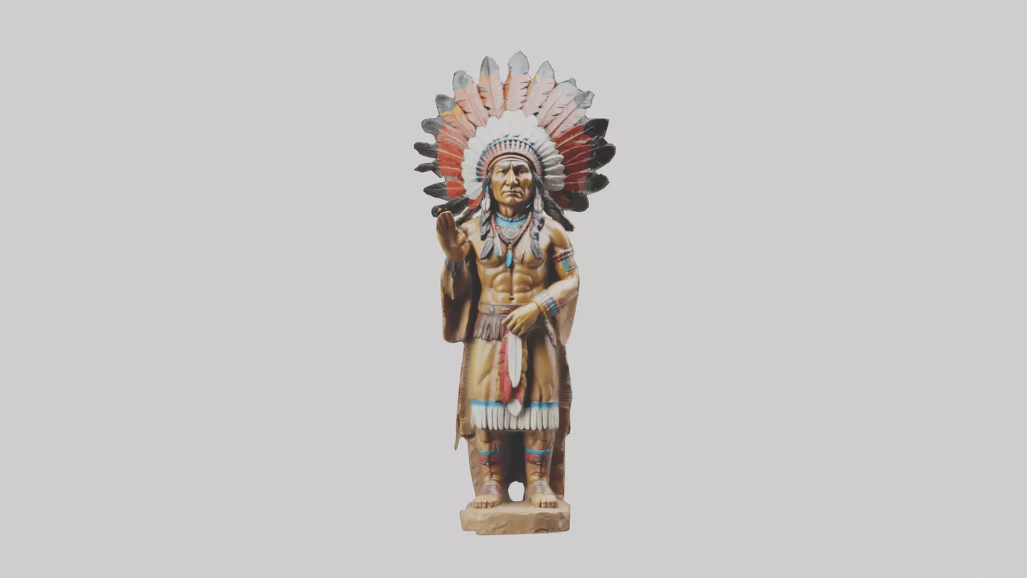 Indian Chief statue model VR / AR / low-poly