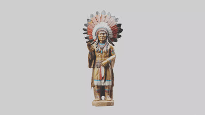 Indian Chief statue model VR / AR / low-poly