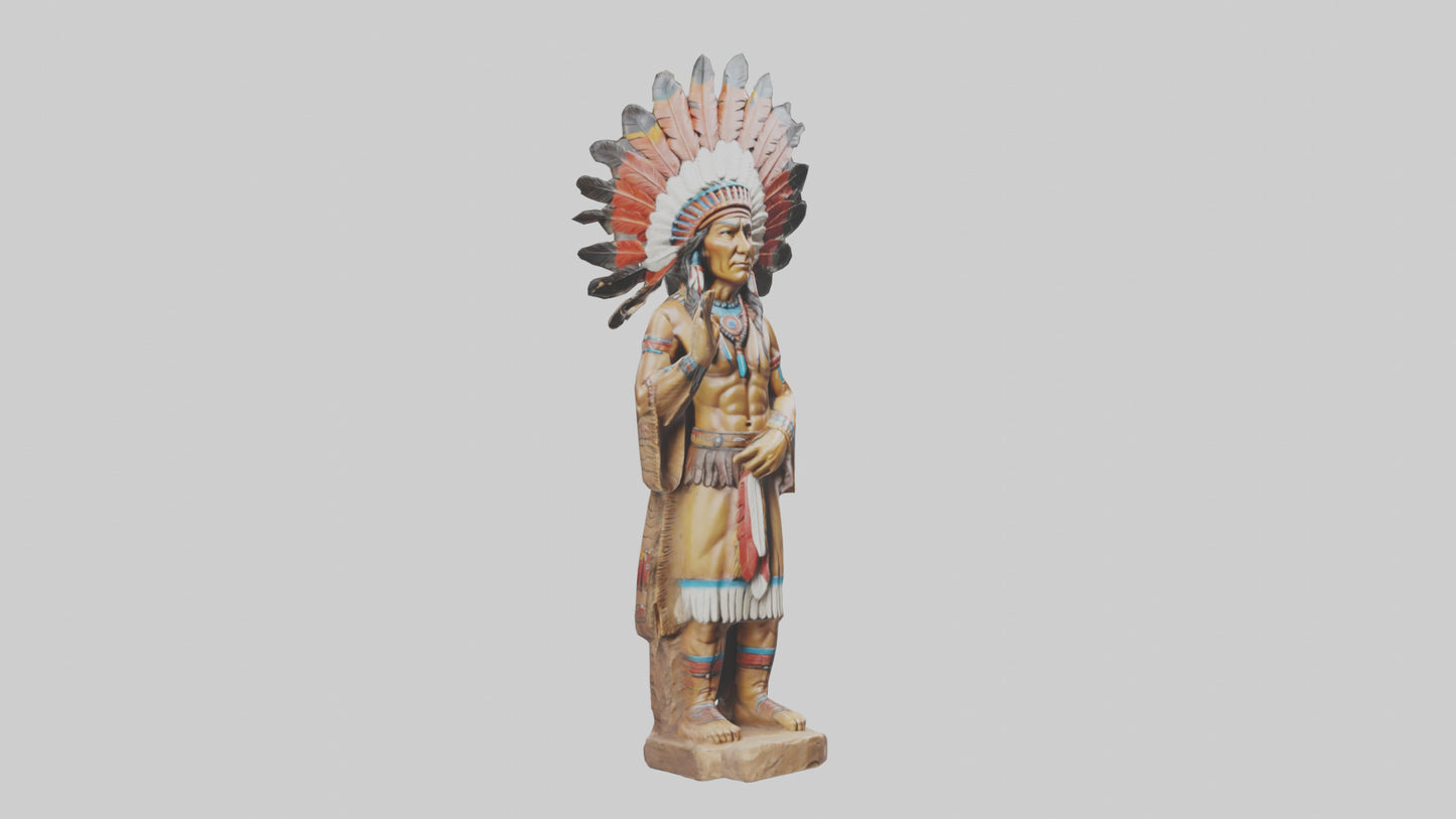 Indian Chief statue model VR / AR / low-poly