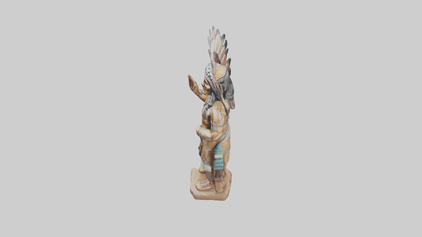 Indian Chief statue model VR / AR / low-poly