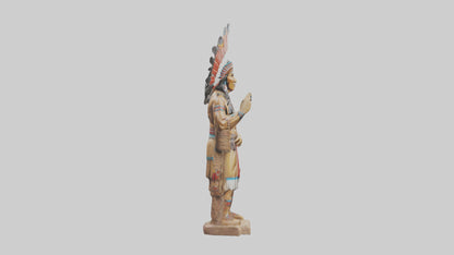 Indian Chief statue model VR / AR / low-poly