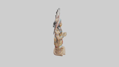 Indian Chief statue model VR / AR / low-poly