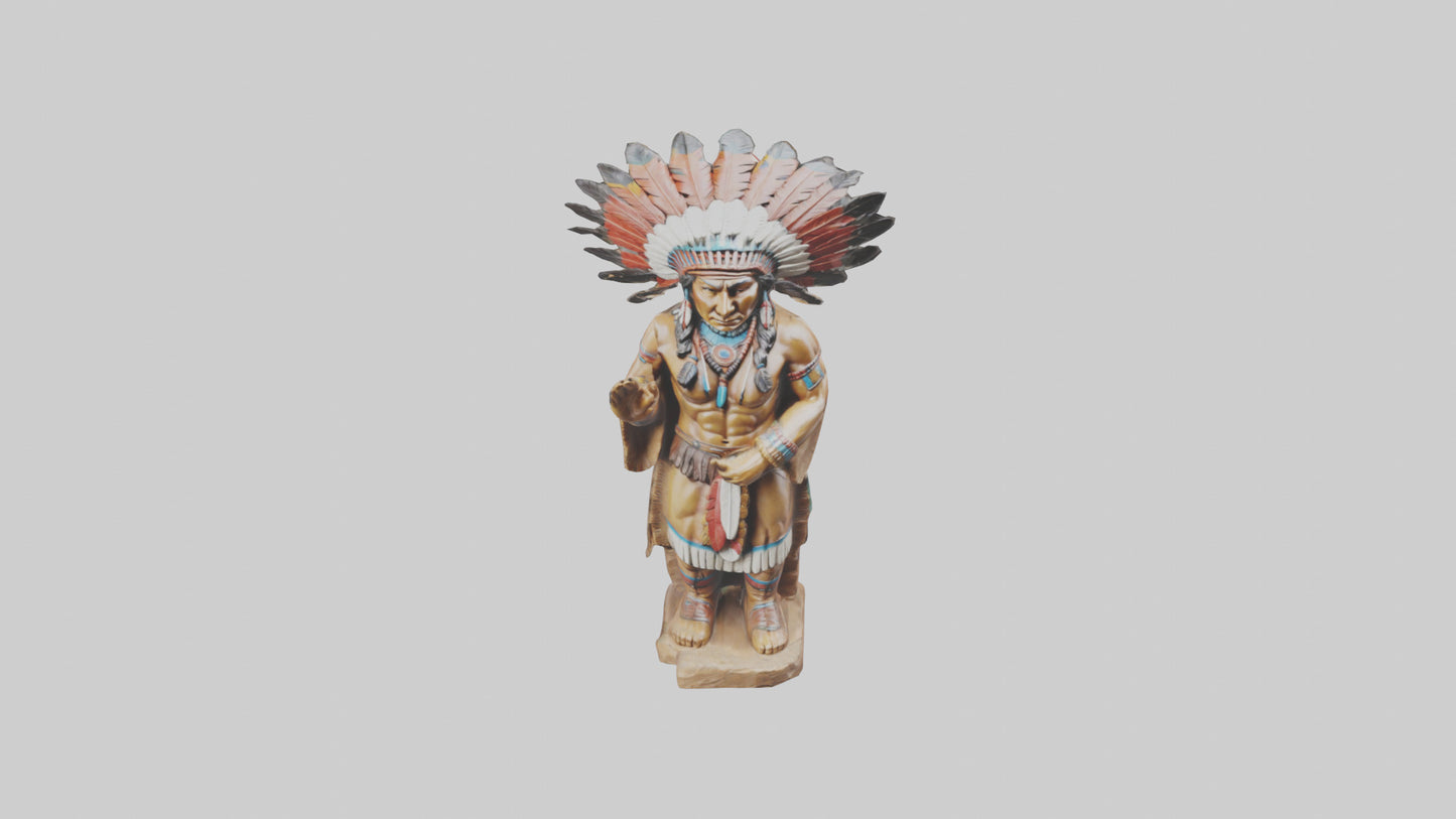 Indian Chief statue model VR / AR / low-poly