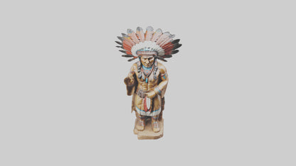 Indian Chief statue model VR / AR / low-poly
