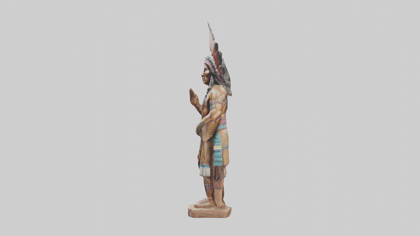 Indian Chief statue model VR / AR / low-poly
