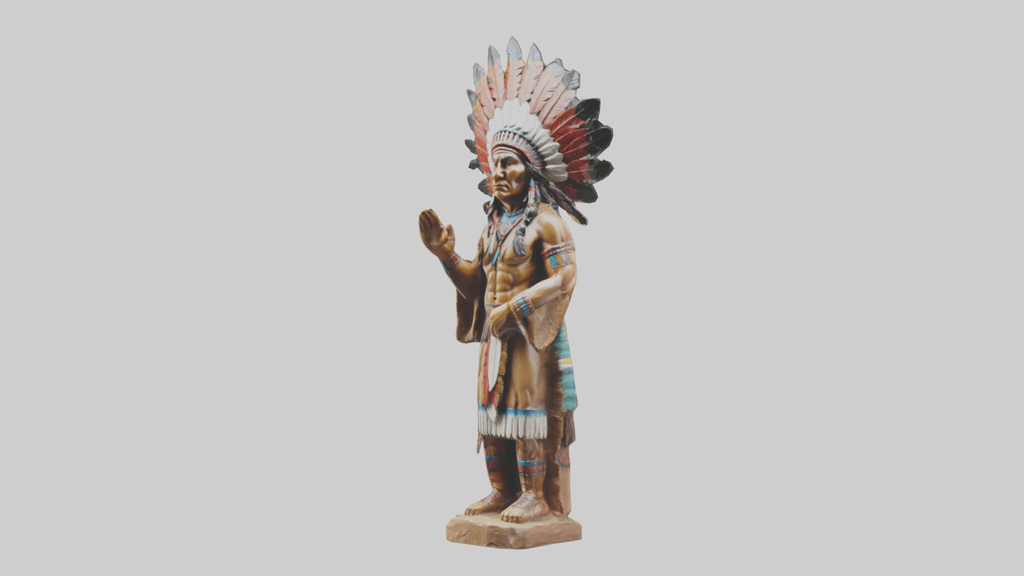 Indian Chief statue model VR / AR / low-poly