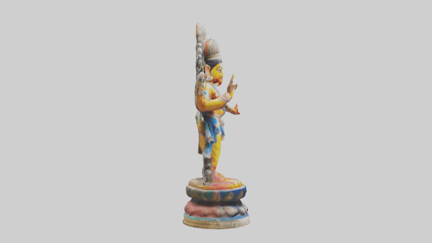 3D model Indian deity statue model VR / AR / low-poly