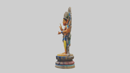 3D model Indian deity statue model VR / AR / low-poly