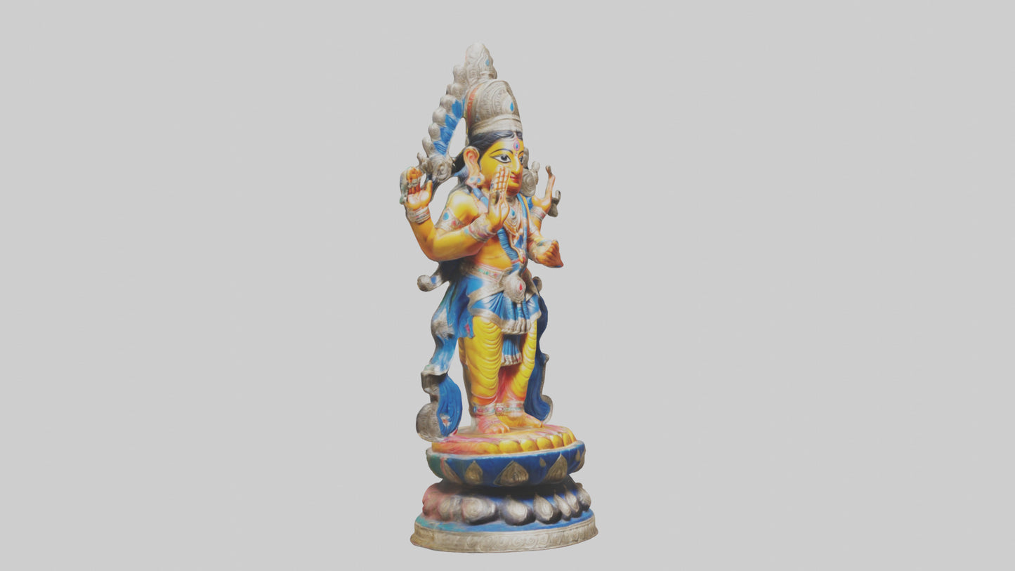 3D model Indian deity statue model VR / AR / low-poly
