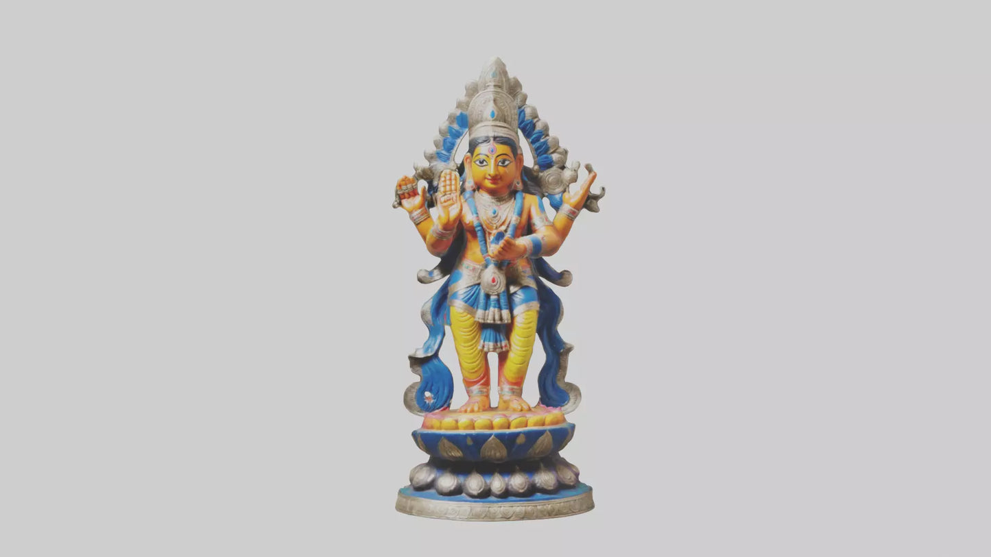 3D model Indian deity statue model VR / AR / low-poly