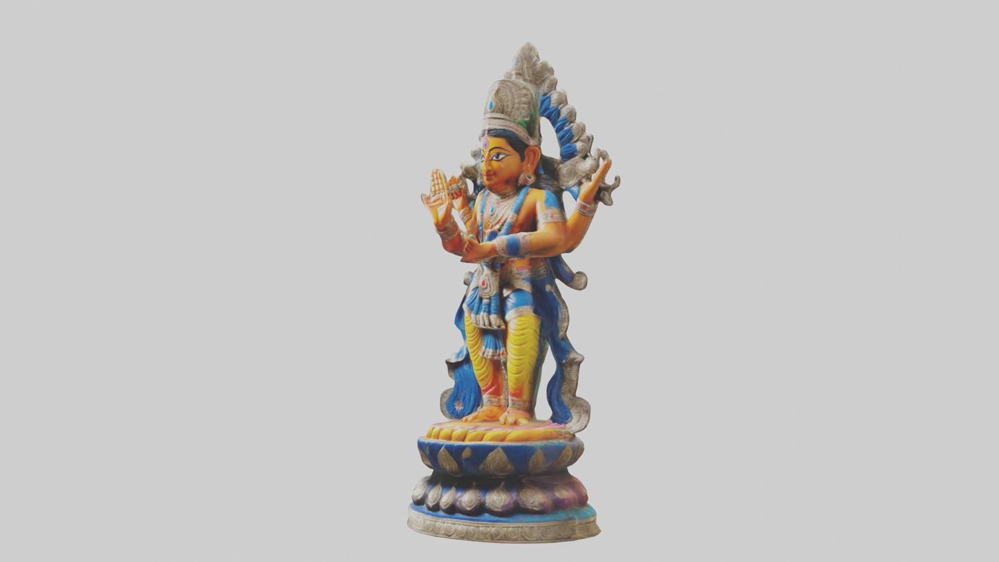 3D model Indian deity statue model VR / AR / low-poly