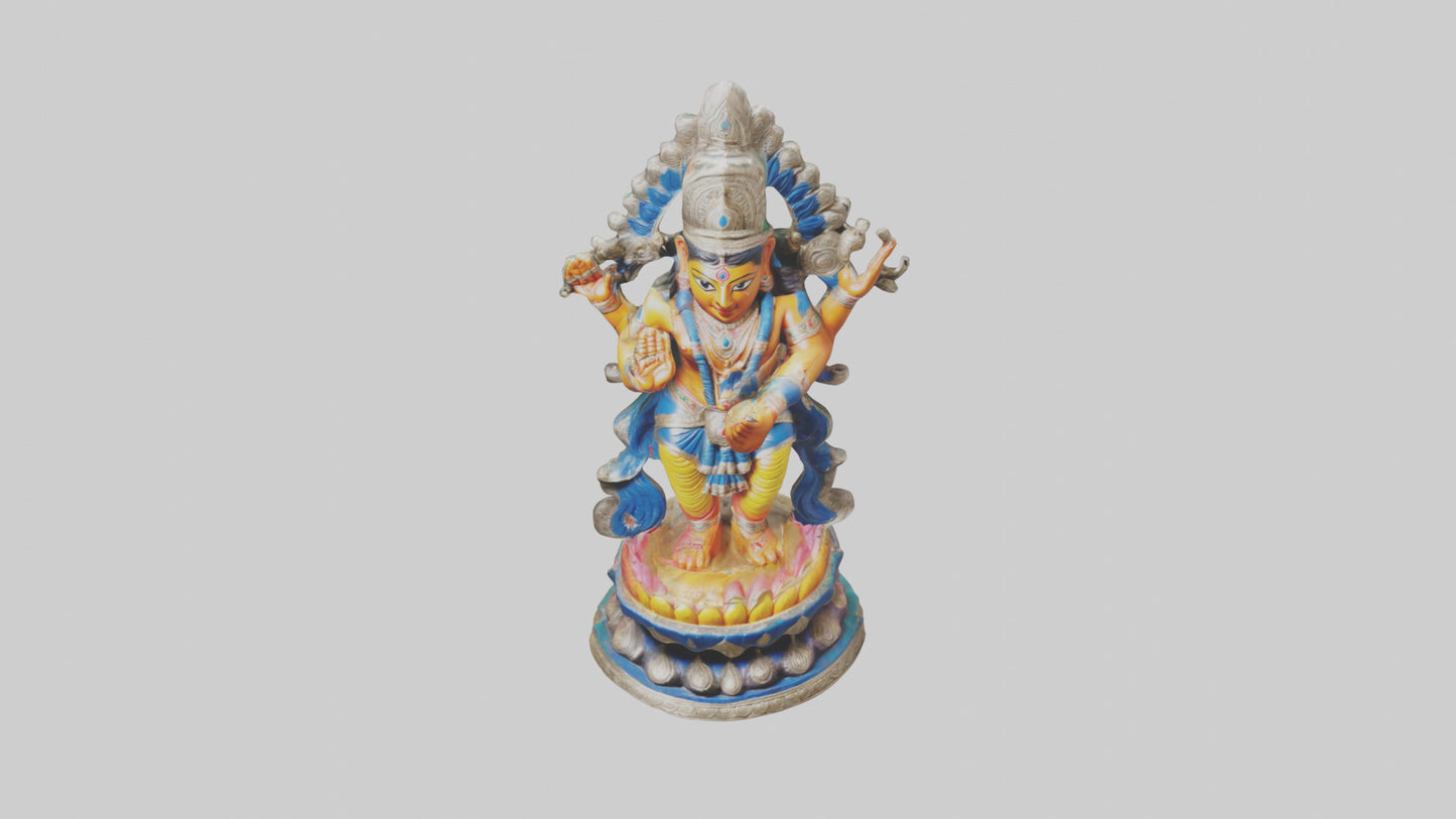 3D model Indian deity statue model VR / AR / low-poly