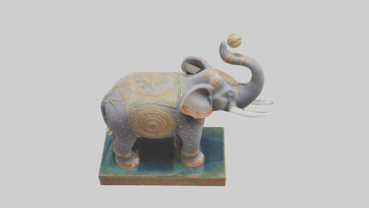 3D model Indian Elephant statue model VR / AR / low-poly