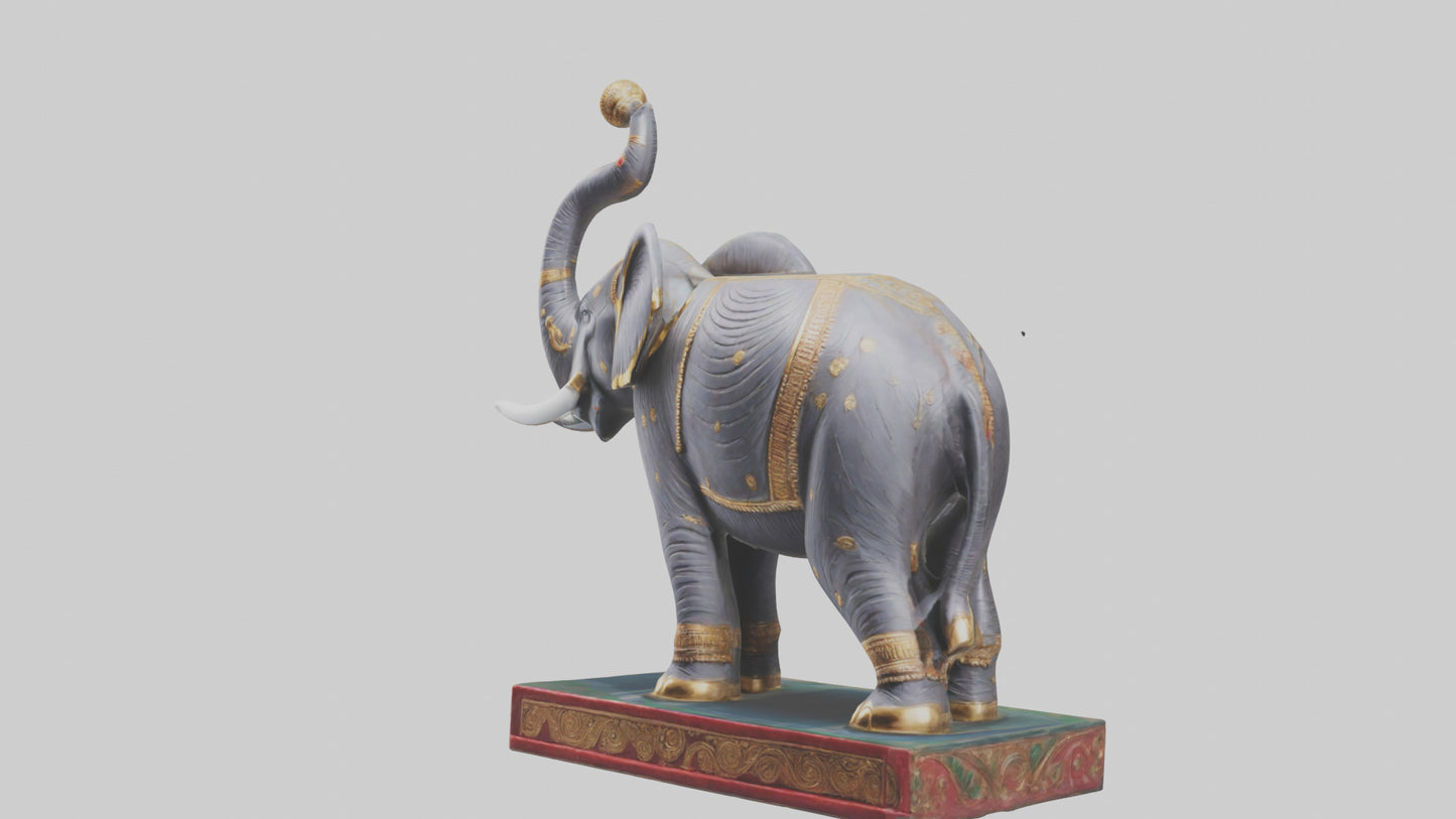 3D model Indian Elephant statue model VR / AR / low-poly