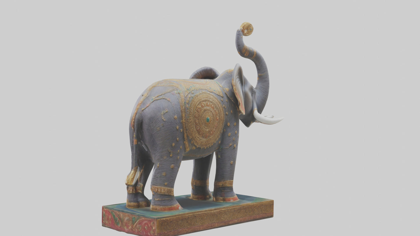 3D model Indian Elephant statue model VR / AR / low-poly