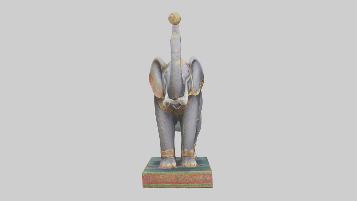3D model Indian Elephant statue model VR / AR / low-poly