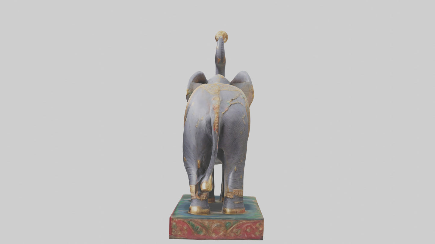 3D model Indian Elephant statue model VR / AR / low-poly