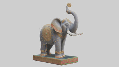 3D model Indian Elephant statue model VR / AR / low-poly
