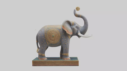 3D model Indian Elephant statue model VR / AR / low-poly