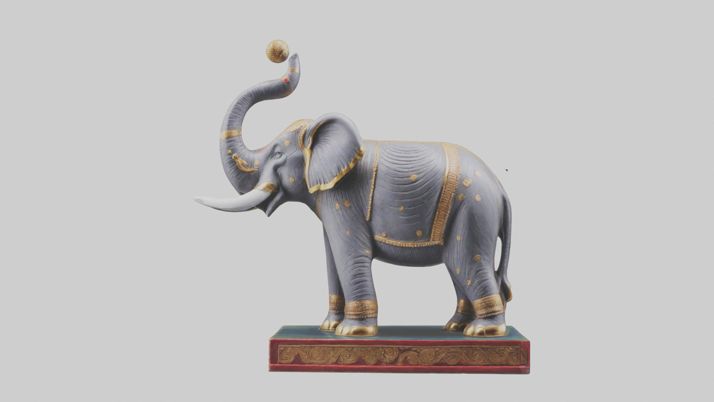 3D model Indian Elephant statue model VR / AR / low-poly