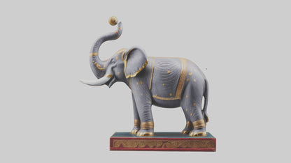 3D model Indian Elephant statue model VR / AR / low-poly