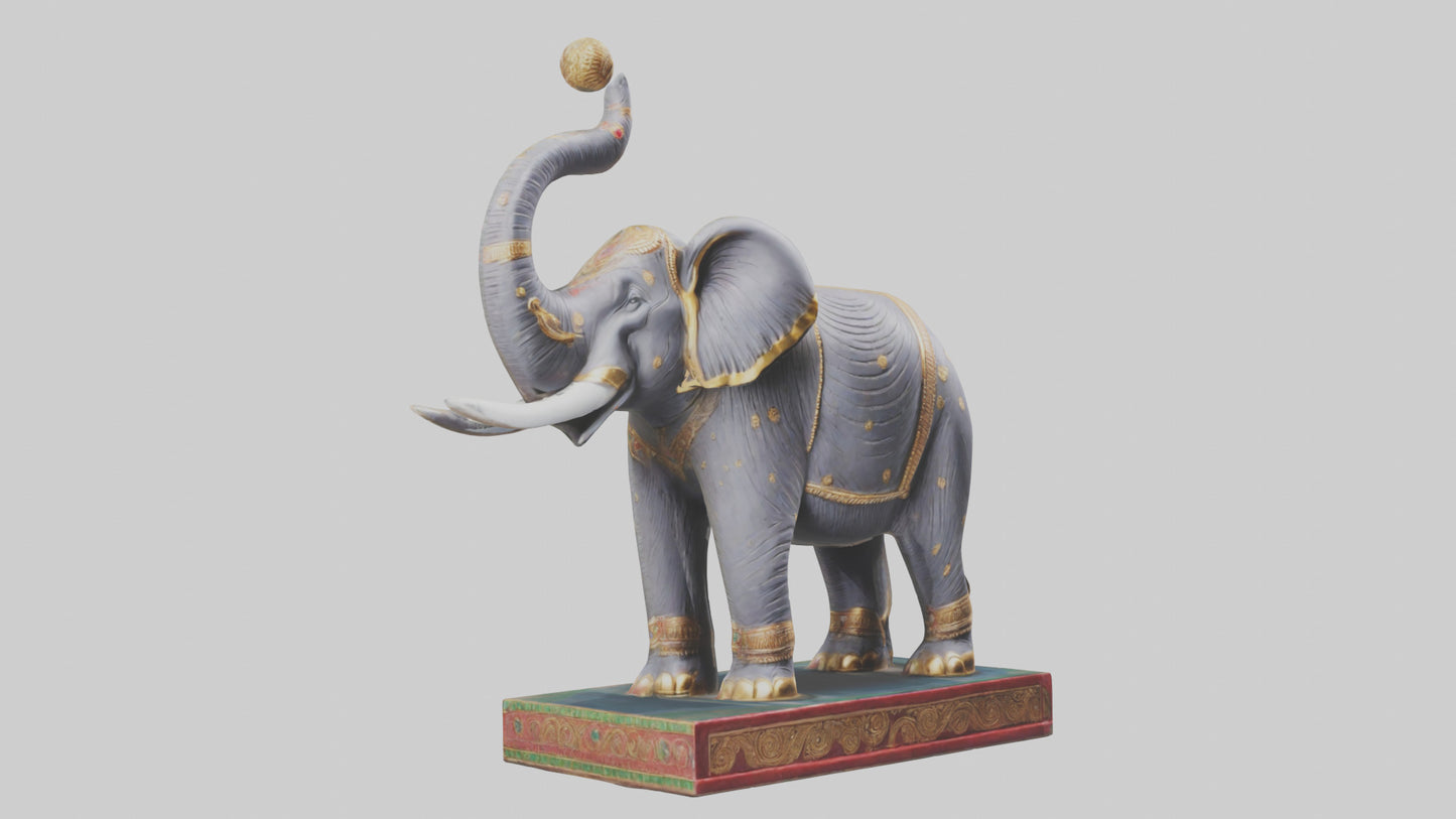 3D model Indian Elephant statue model VR / AR / low-poly