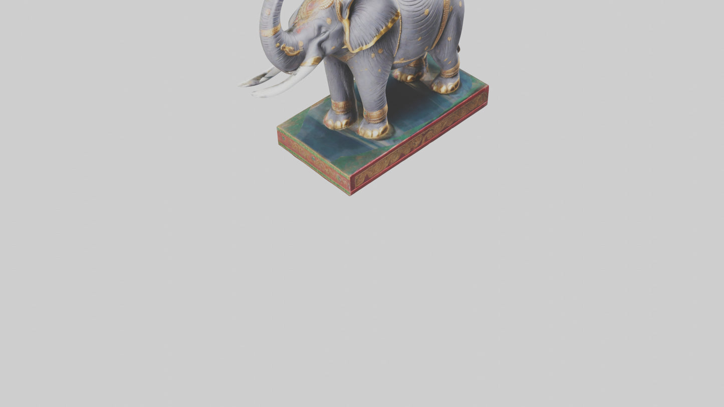 3D model Indian Elephant statue model VR / AR / low-poly
