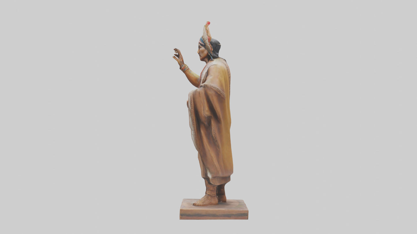 Indian Leader statue model VR / AR / low-poly