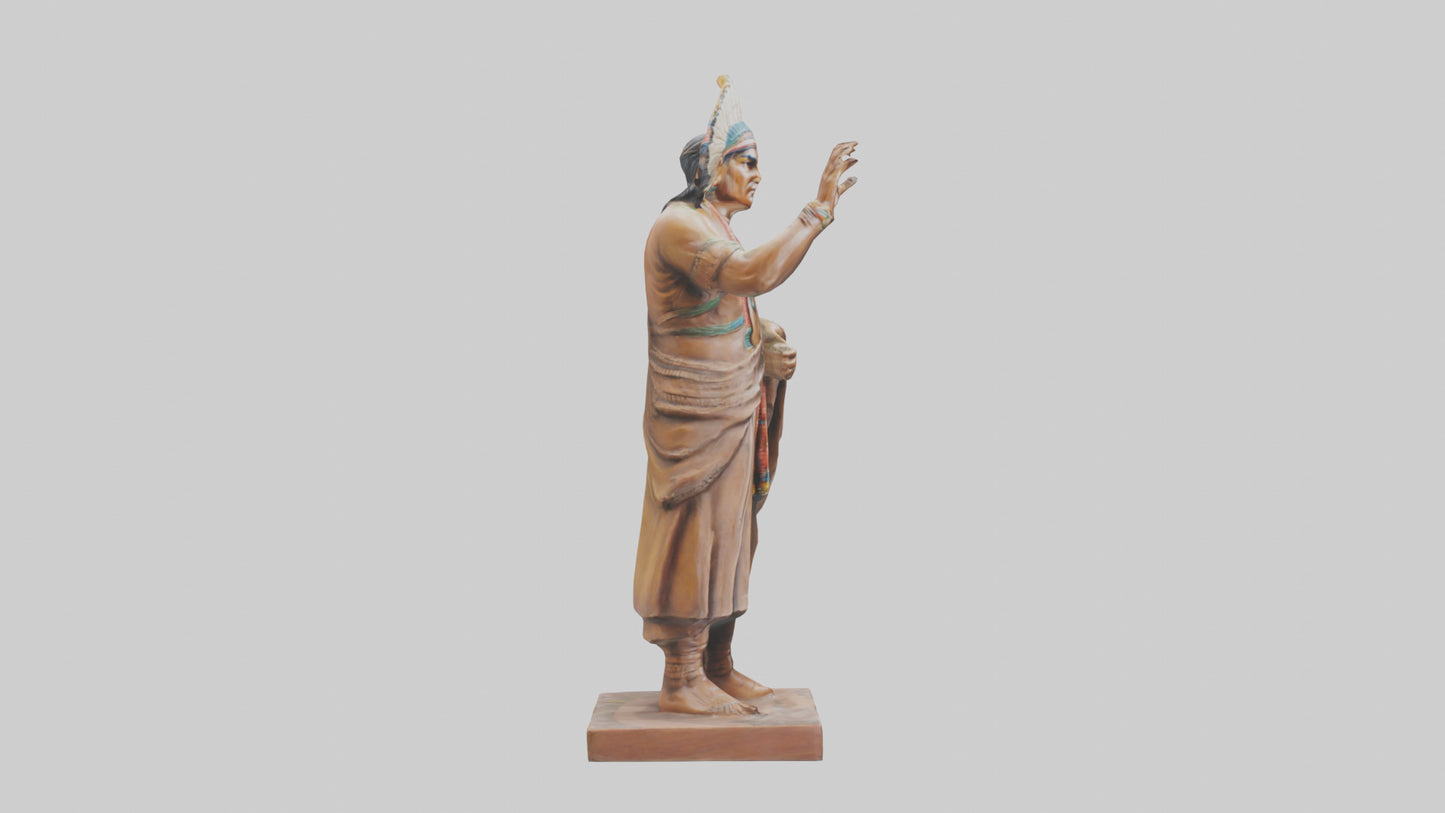 Indian Leader statue model VR / AR / low-poly