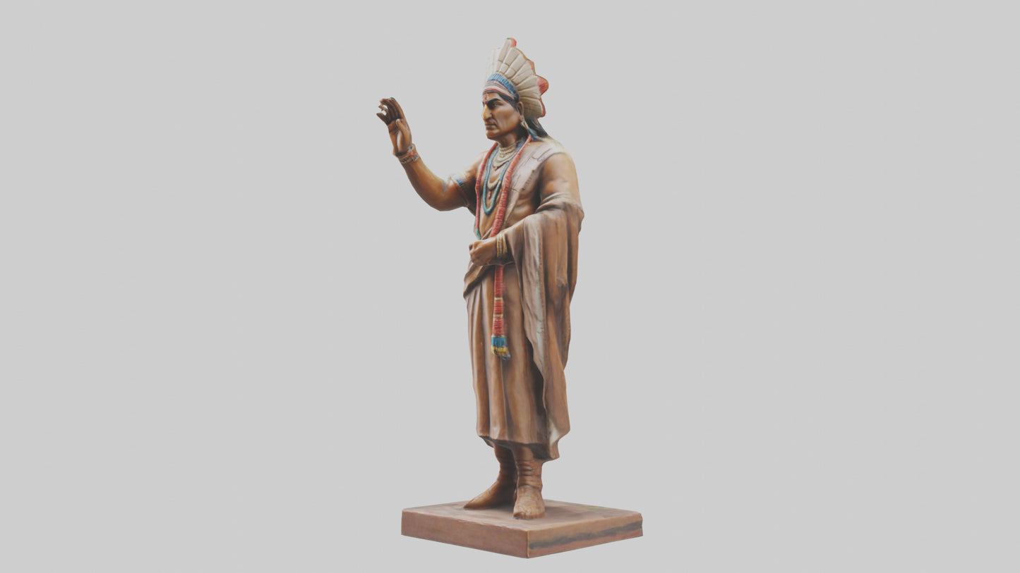 Indian Leader statue model VR / AR / low-poly