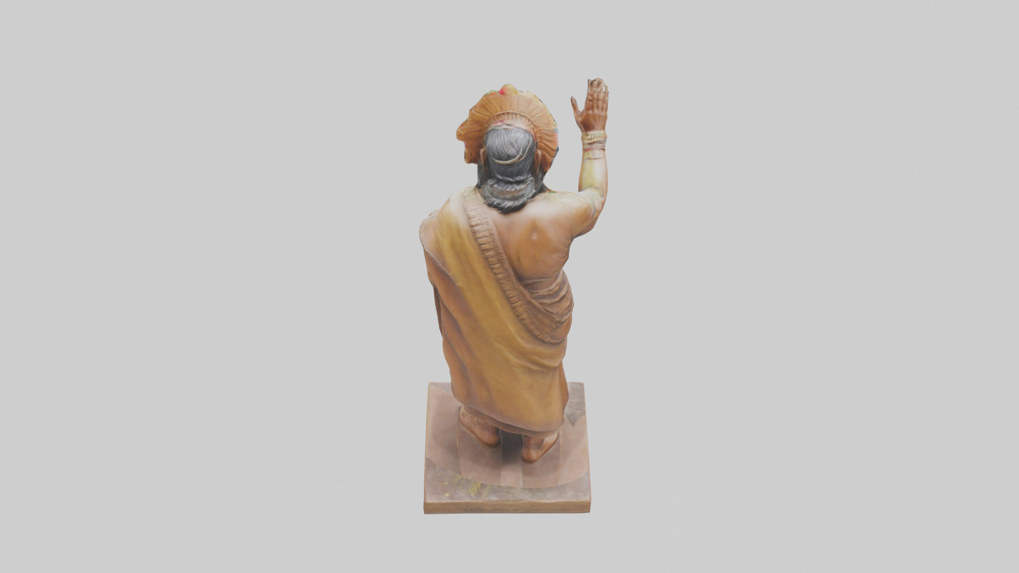 Indian Leader statue model VR / AR / low-poly