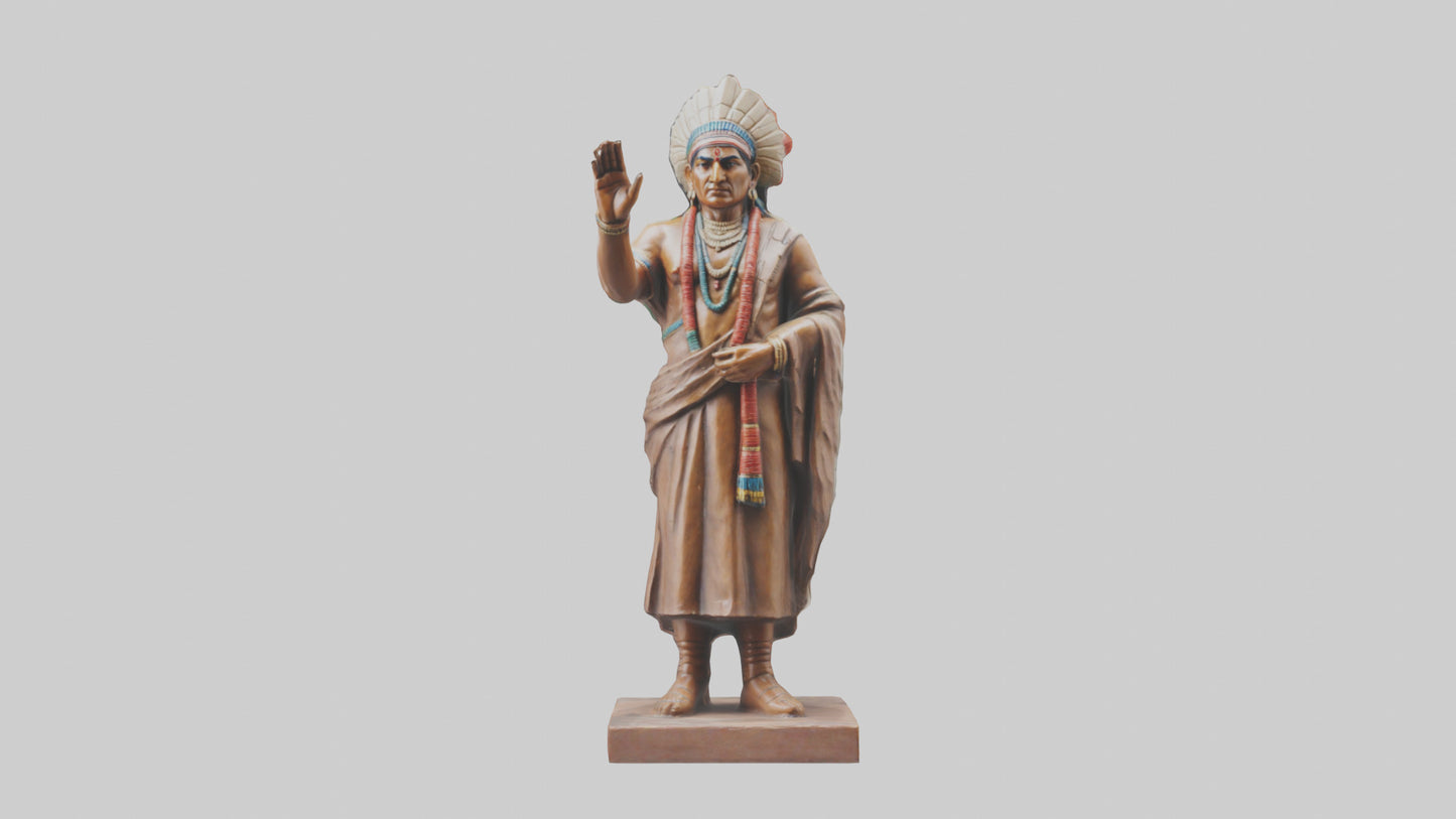 Indian Leader statue model VR / AR / low-poly