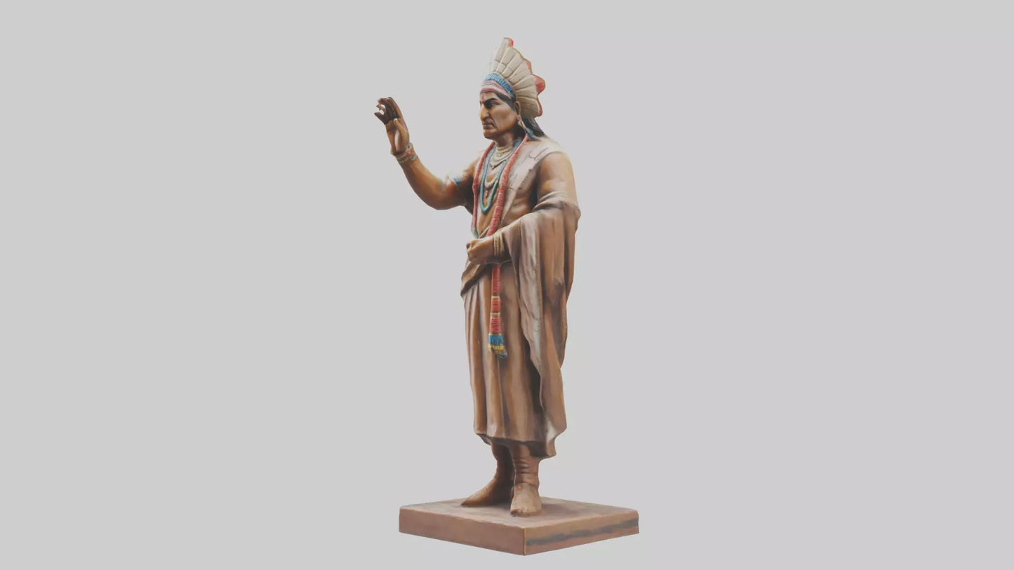 Indian Leader statue model VR / AR / low-poly